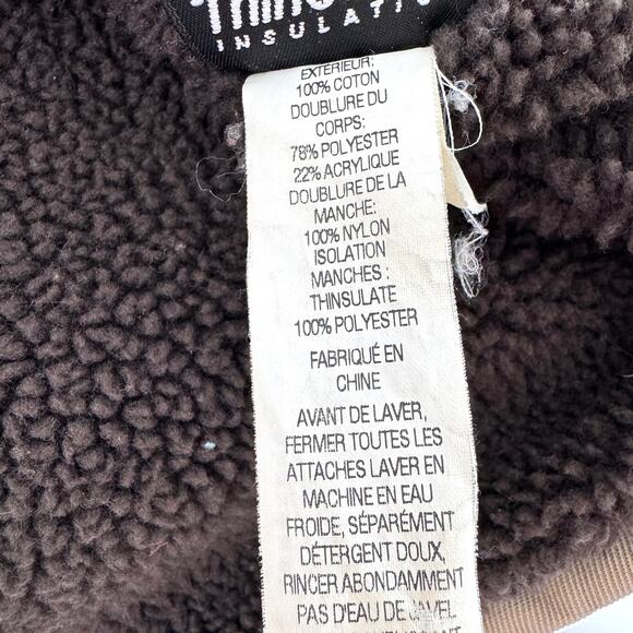 L.L. Bean Mens Chore Barn Field Coat Size L Cotton Canvas Fleece Thinsulate Tan - Picture 10 of 11